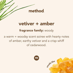 Method Vetiver Amber pack of 3 emphasizes convenient refills and value.