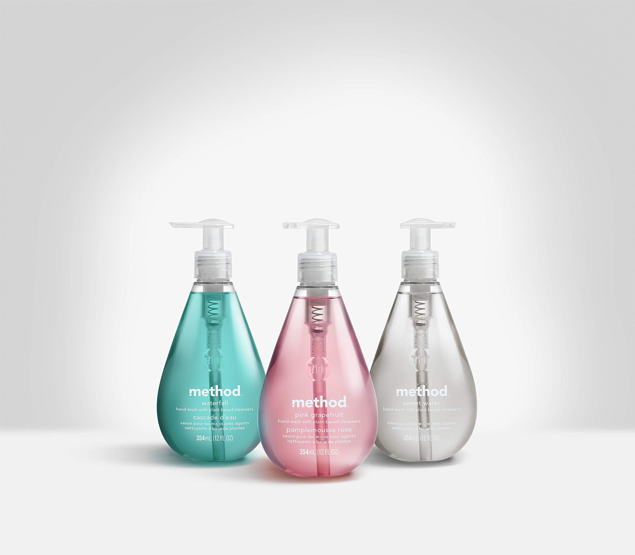 Cruelty-free testing badge on Method French Lavender hand wash bottle