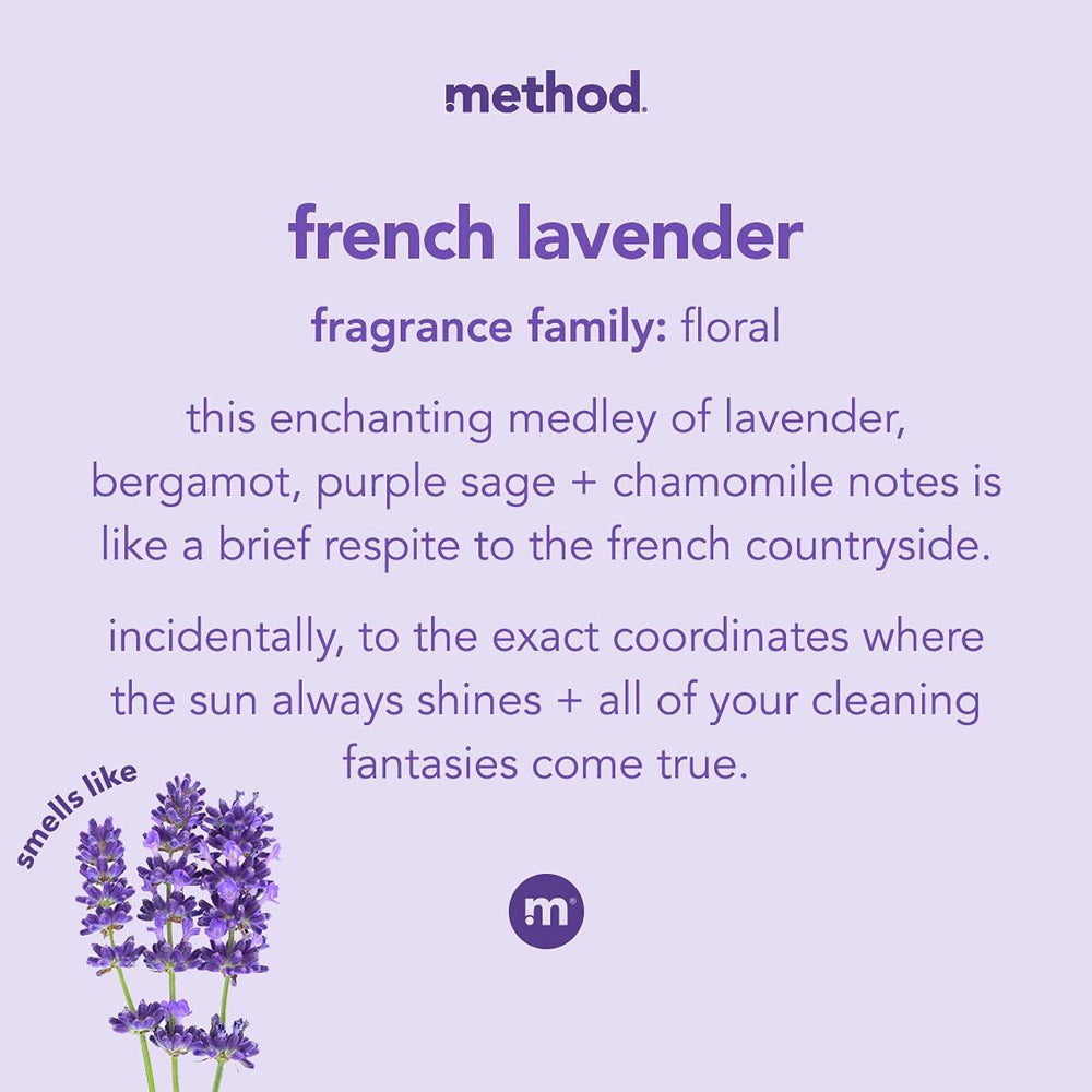 Label closeup of Method French Lavender gel hand wash
