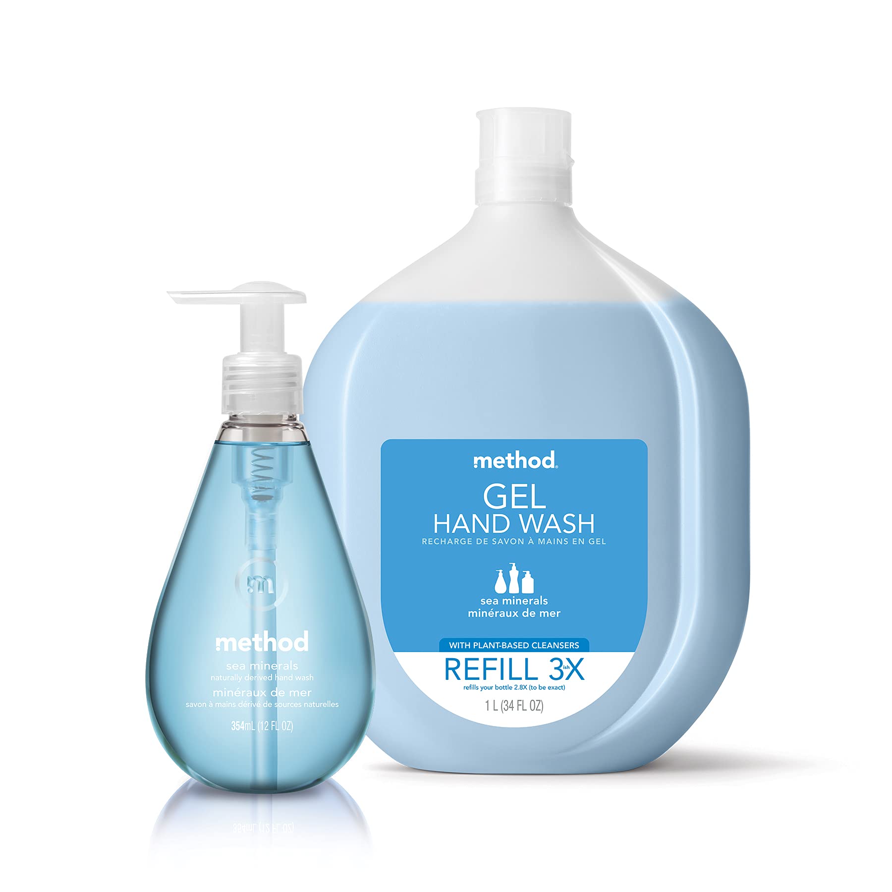 Method Gel Hand Wash French Lavender label emphasizes paraben-free, phthalate-free formula.