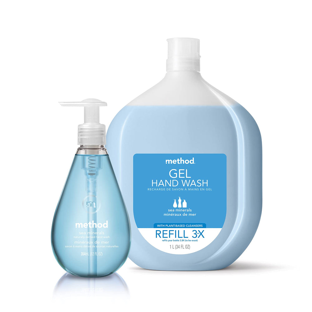 Method Gel Hand Wash French Lavender label emphasizes paraben-free, phthalate-free formula.