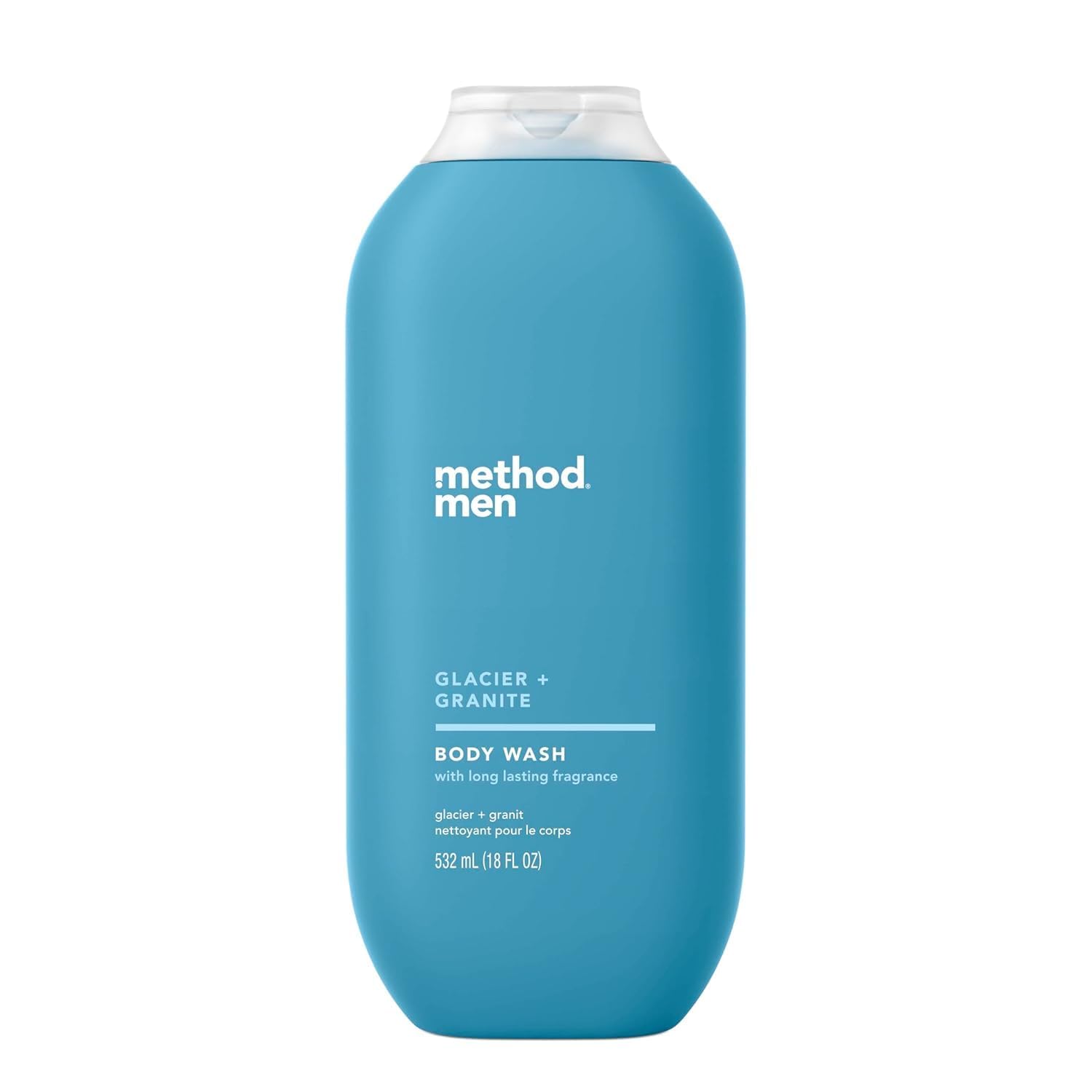 Method Hombres gel de cuerpo Glacier Granite: botella de 18 onzas líquidas con fragancia sofisticada.