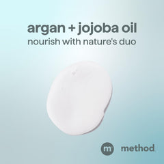 Method Hombres 2 en 1, aceites de argán y jojoba en la etiqueta, nutrición ligera.