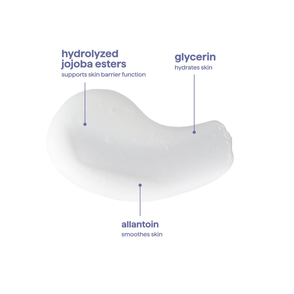 Hands using the pump with creamy lather during daily washing.
