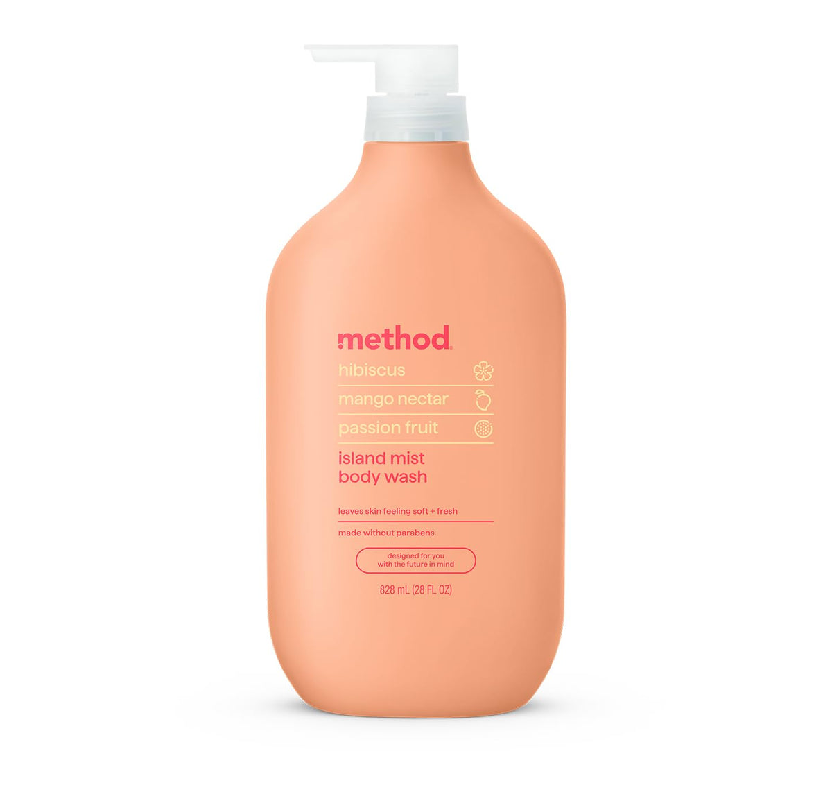 Method Island Mist, botella del gel de ducha para hidratación suave de la piel.