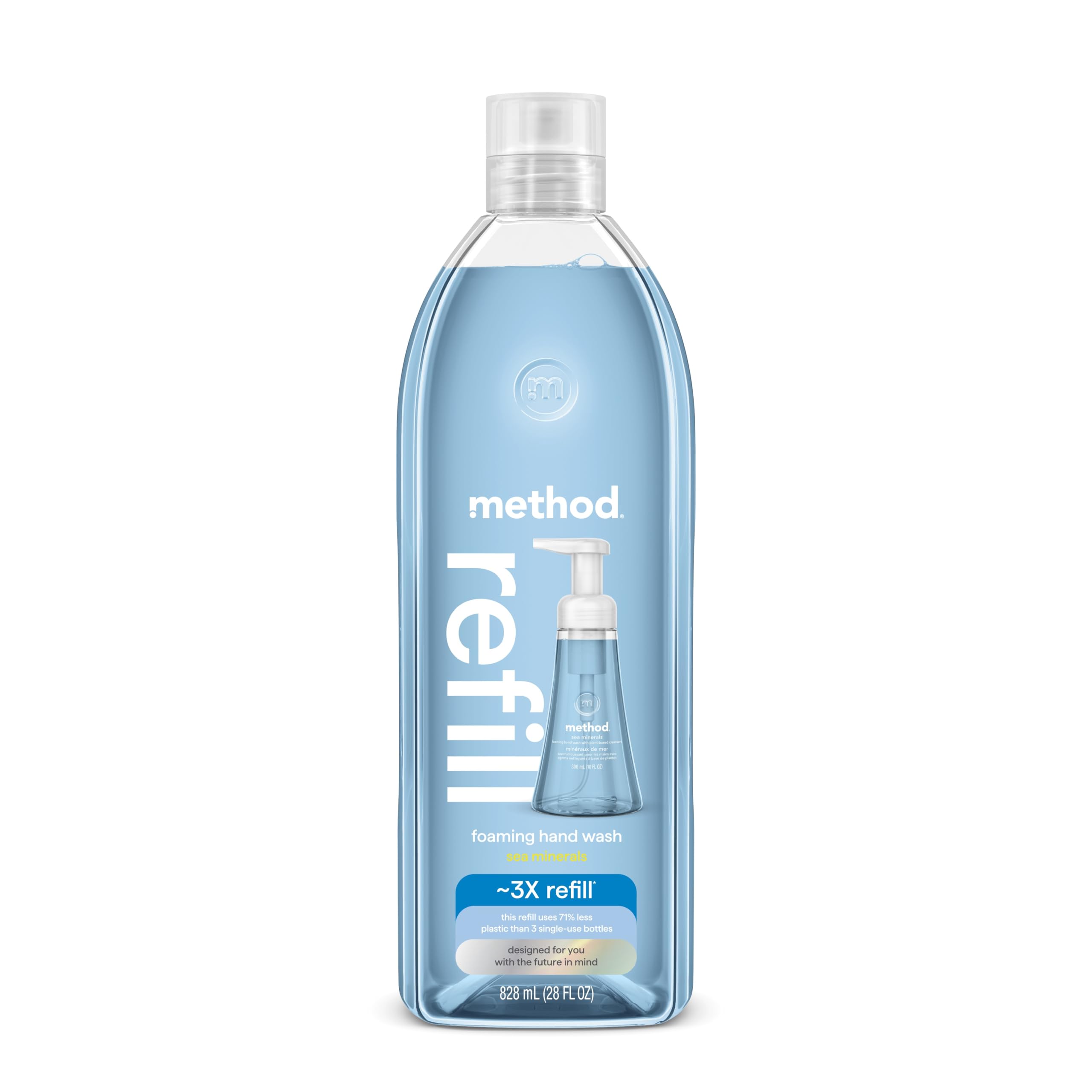 Jabón espumoso Method: botella visible con aroma marina suave