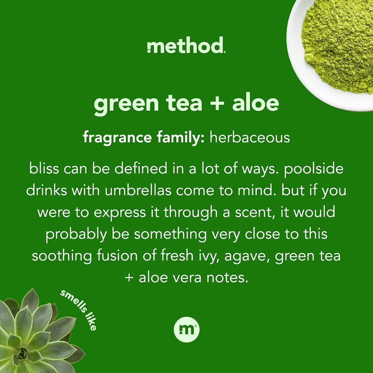 Method Jabón de manos espuma té verde con aloe, tres botellas para la cocina.