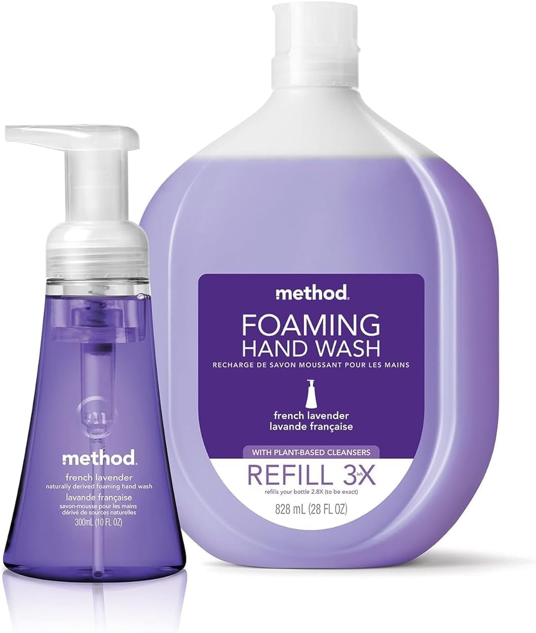 Method Jabón de manos espumoso con aroma té verde aloe, ideal para lavados rápidos.