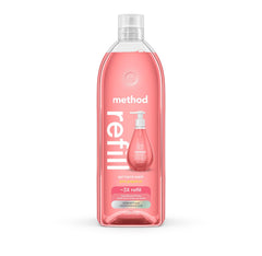 Jabón de manos Method en botella recarga pomelo rosado para uso diario.
