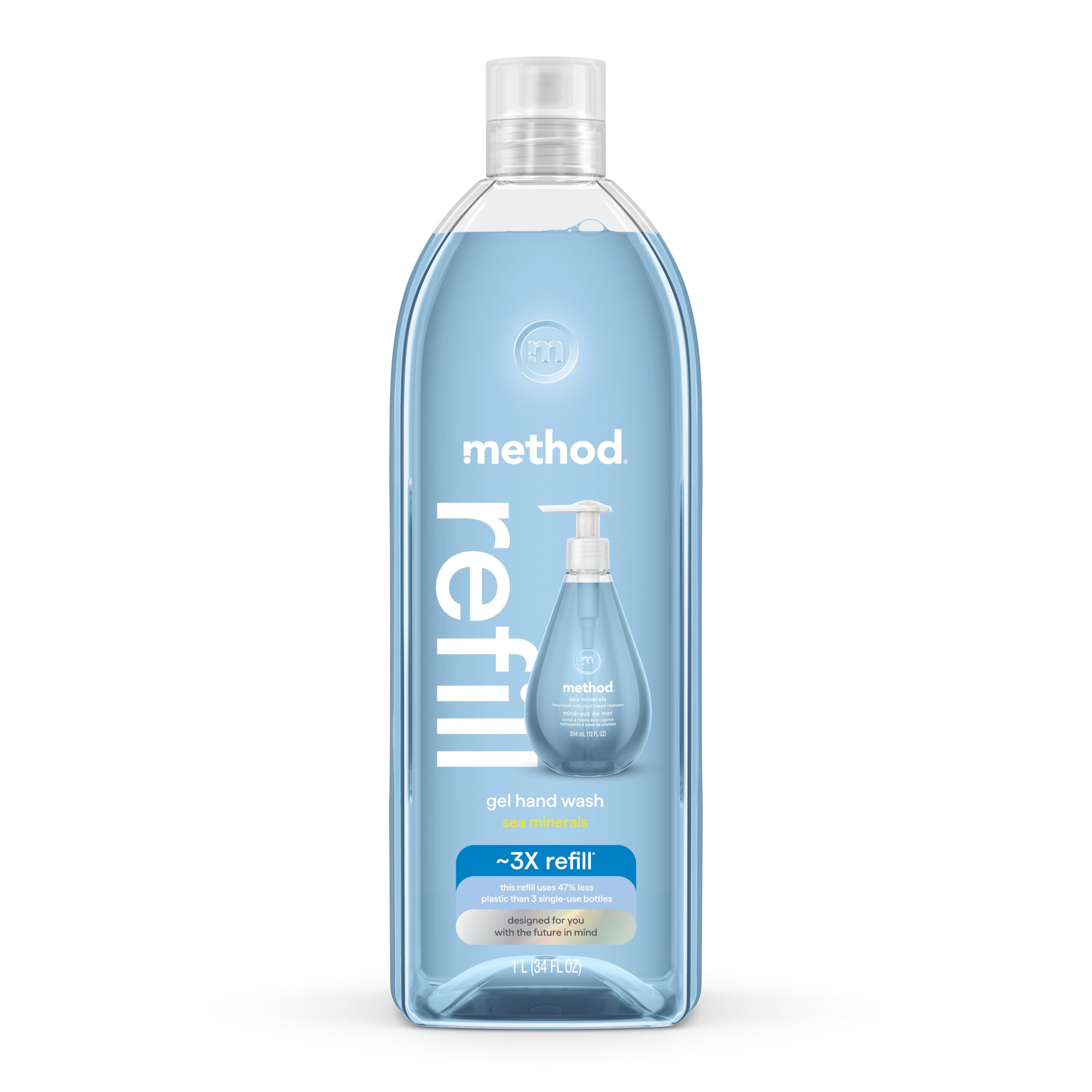 Method Gel jabón de manos recarga Minerales marinos: hidratación suave en cada lavado.