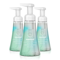 Method jabón de manos espuma coco, pack de 3, lavado suave.