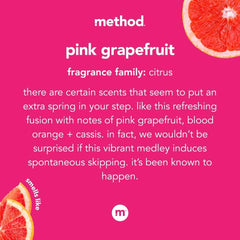 Jabón Method pomelo rosa espumoso, envase de plástico PCR reciclado.