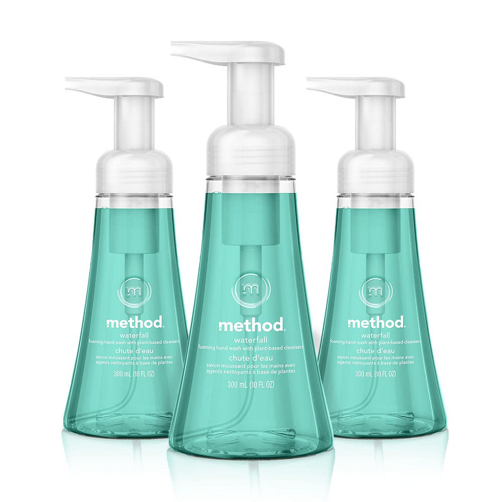 Jabón de manos espumoso Method Waterfall: conjunto de 3 botellas para uso diario.