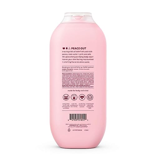 Method Lavado Corporal Paz Pura: primer plano de ingredientes peonía y agua de rosas