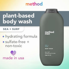 Method Men Sea Surf lather close-up showing quick, rich foam for efficient cleansing.