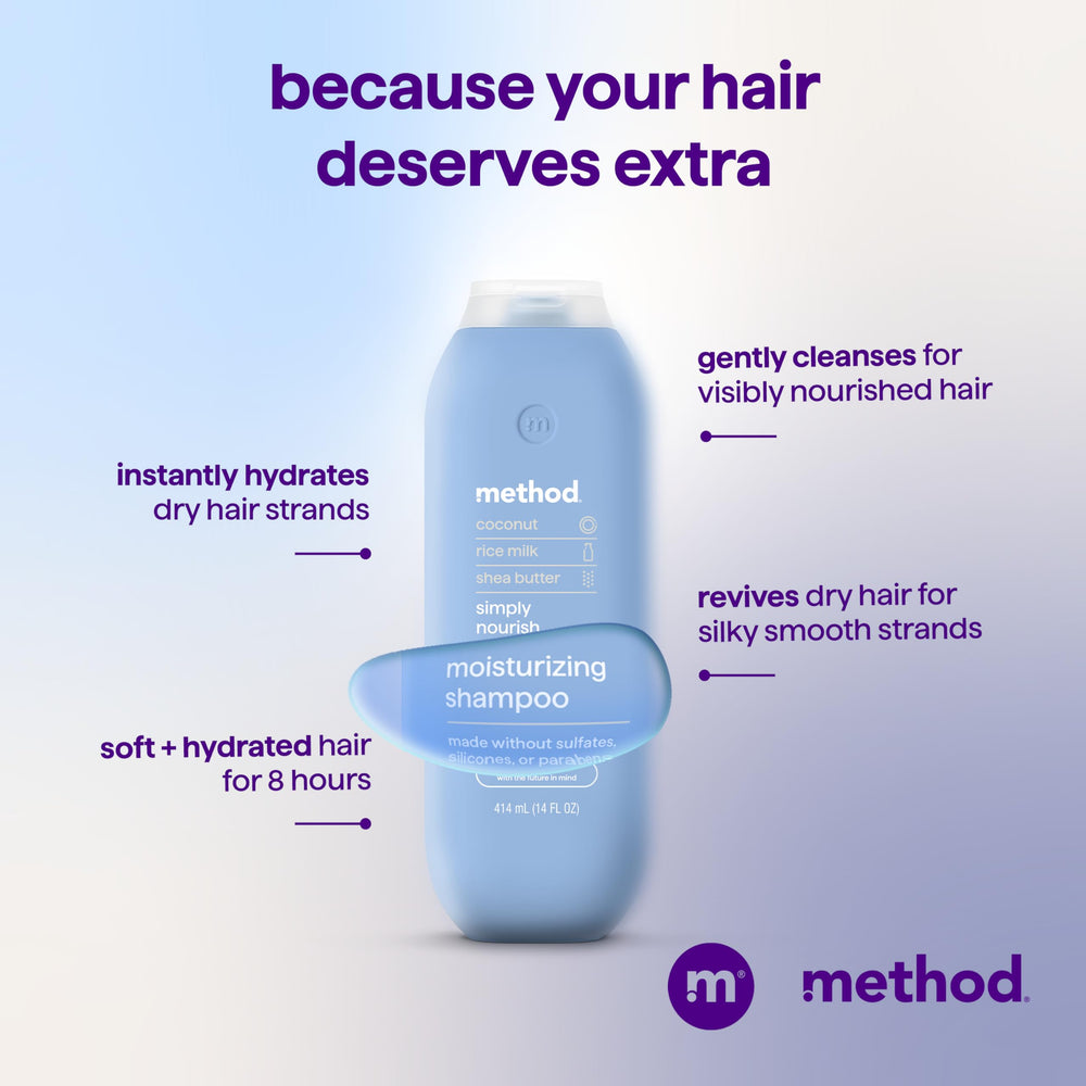 Scent swirl of coconut, rice milk, and shea butter elevates shower moments.