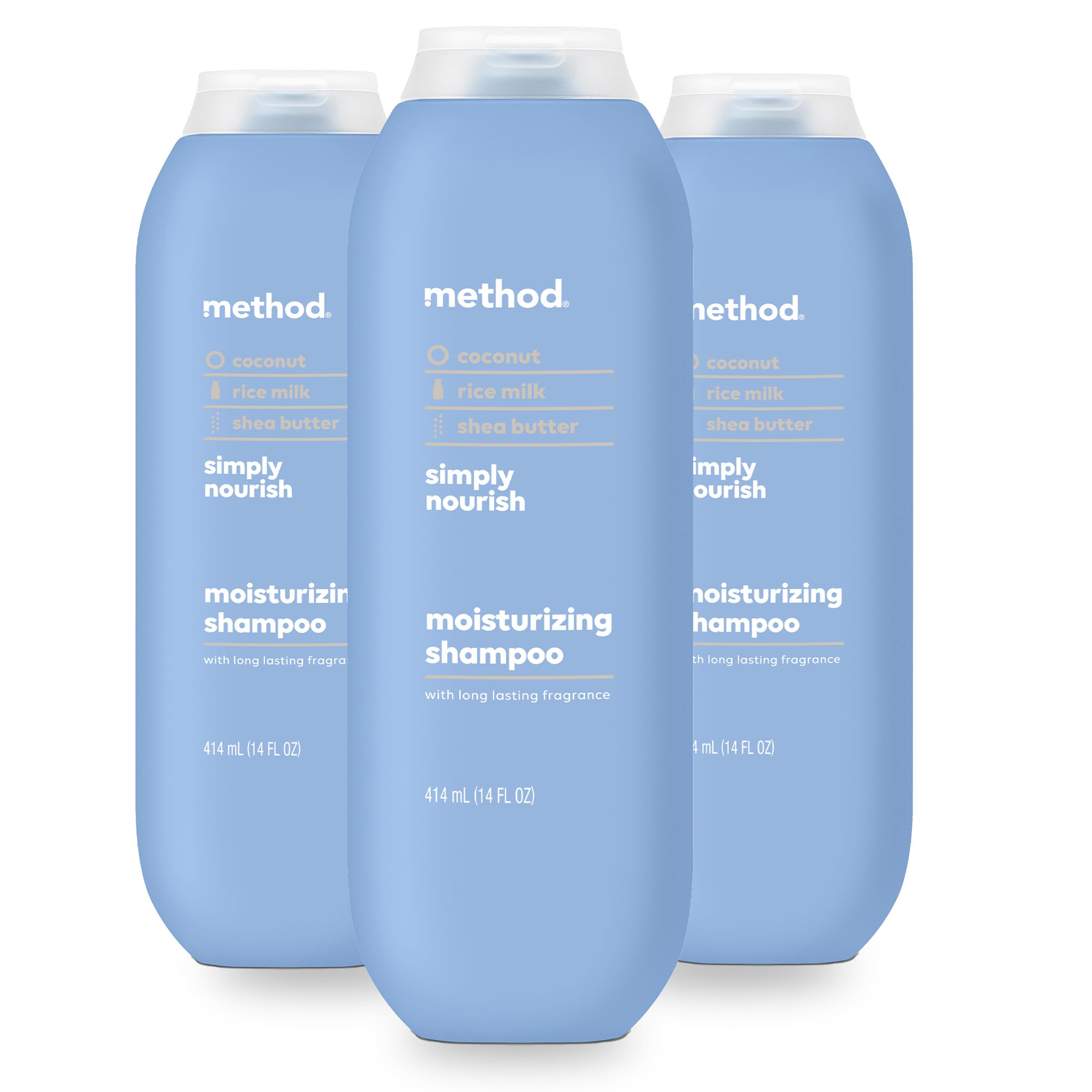 Method Simply Nourish bottle showcases eco-friendly packaging and long-lasting hydration.