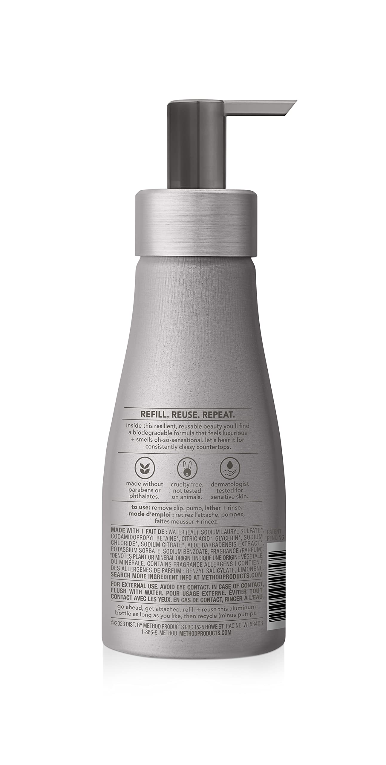 Conjunto de tres botellas reutilizables de Método en aluminio