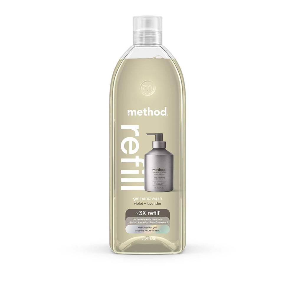 Method Premium Gel Hand Wash Refill front view in violet lavender scent for a fresh wash
