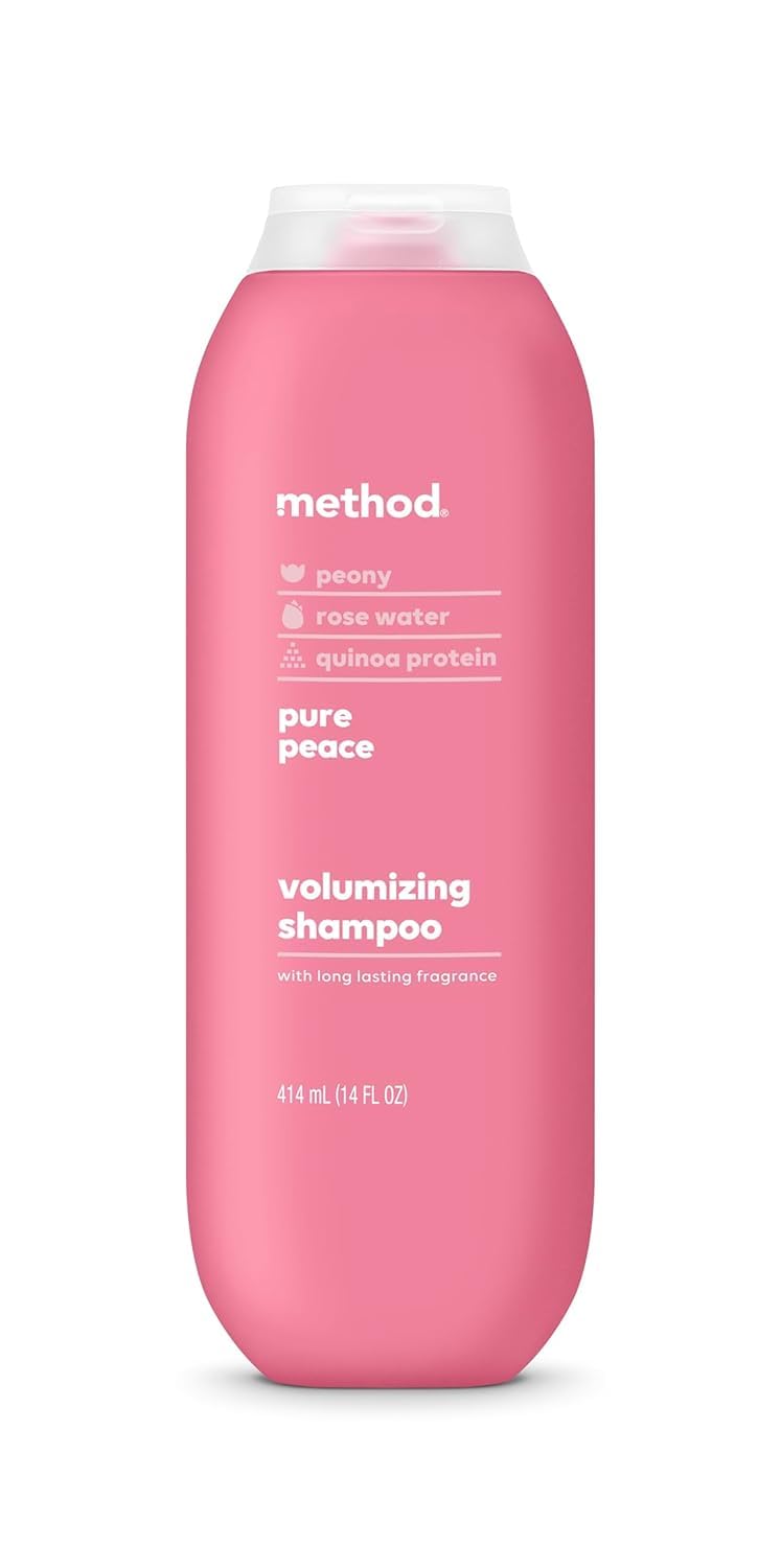 Method Pure Peace champu voluminizante con aroma rosa y peonias para cabello mas lleno