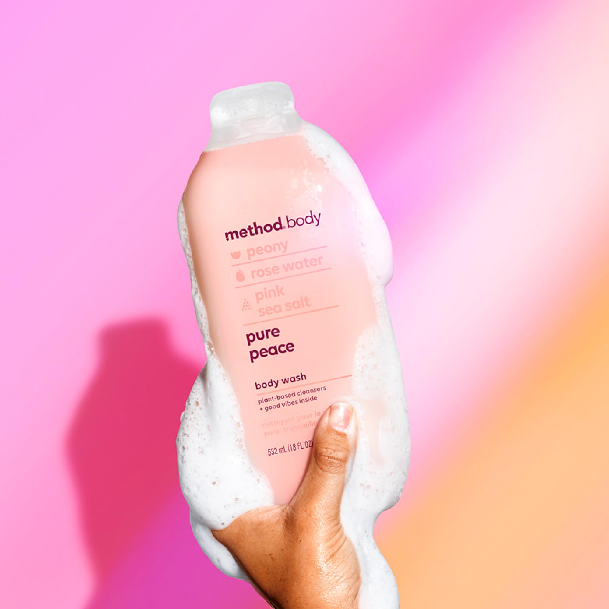 Method Pure Peace pink sea salt image hints at detoxifying, refreshing cleanse