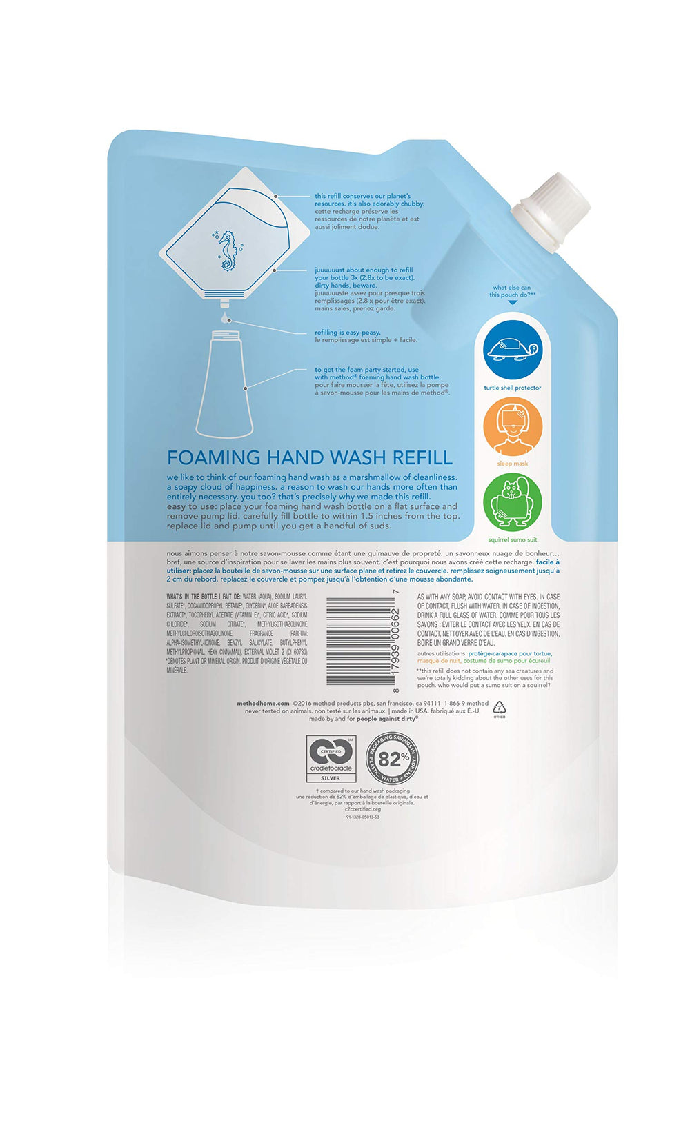 Method refill pack demonstrates dispenser compatibility for easy refills.