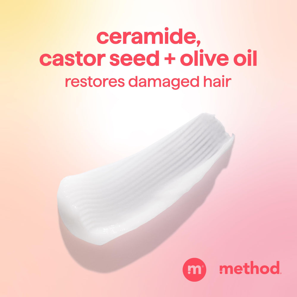Method Repairing Conditioner ceramides icon with bottle suggests smoother hair