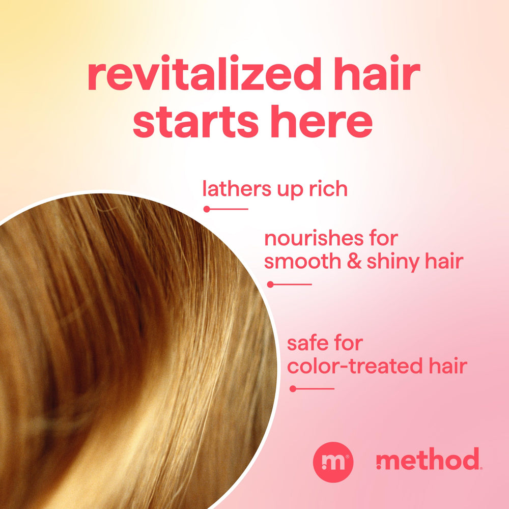 Method Island Mist shampoo for color-treated hair nourishment and gentle cleansing.