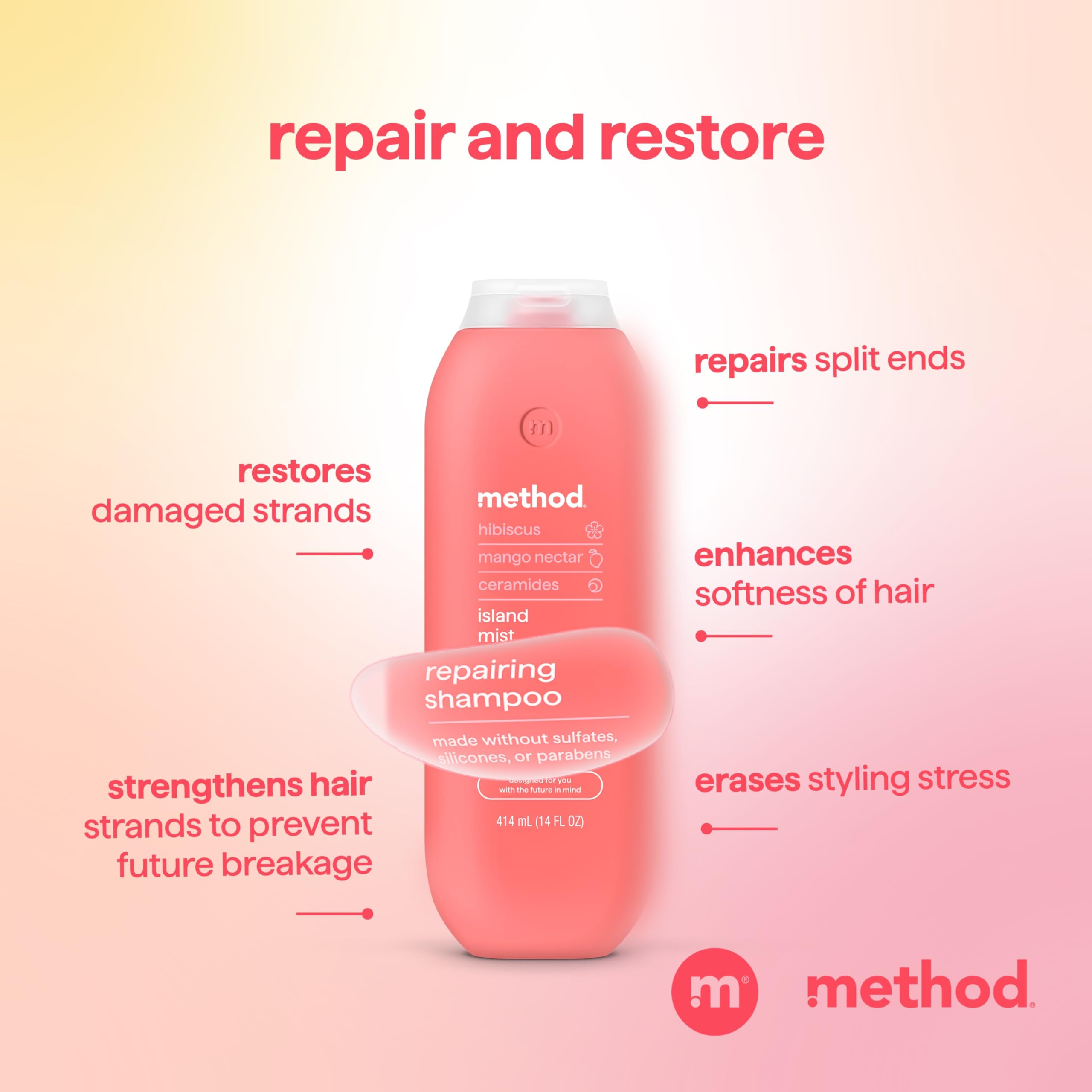 Hibiscus mango nectar detail showing natural botanicals in Method Island Mist.