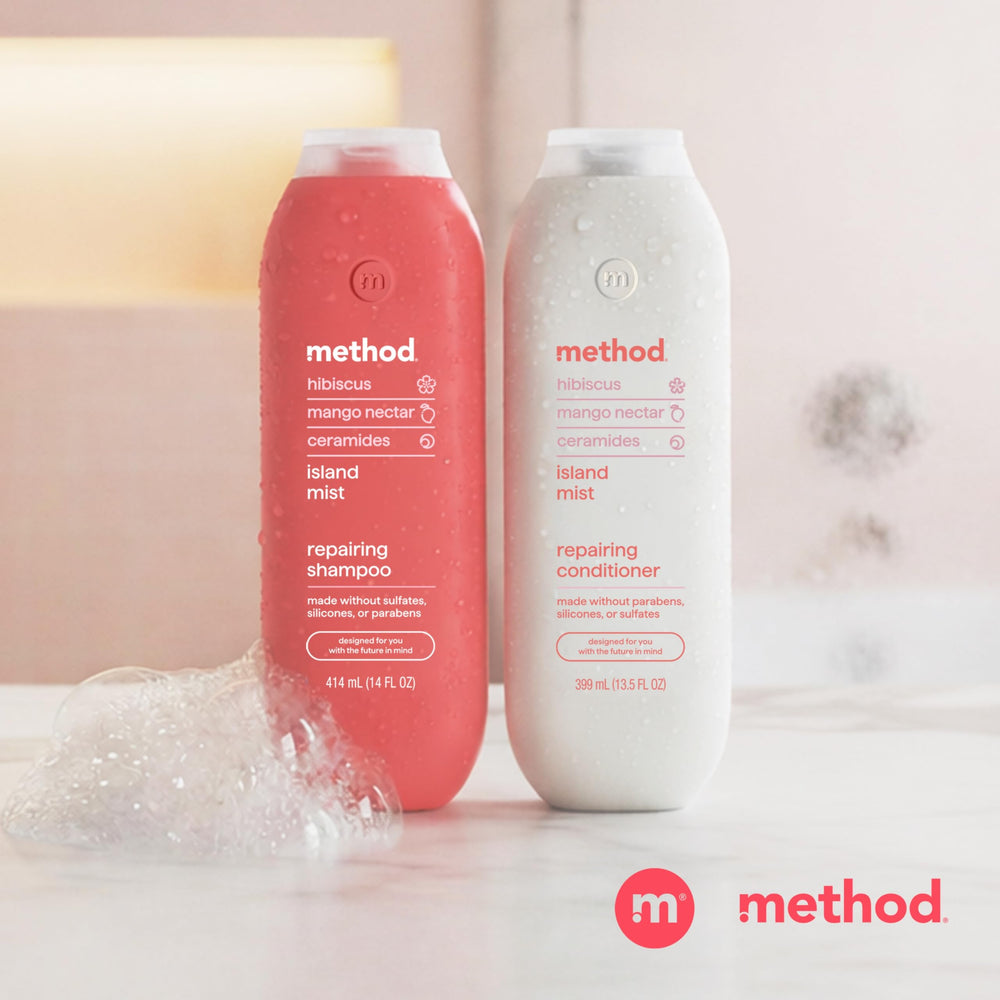 Method Island Mist bottle made with 80% PCR plastic highlights sustainability.