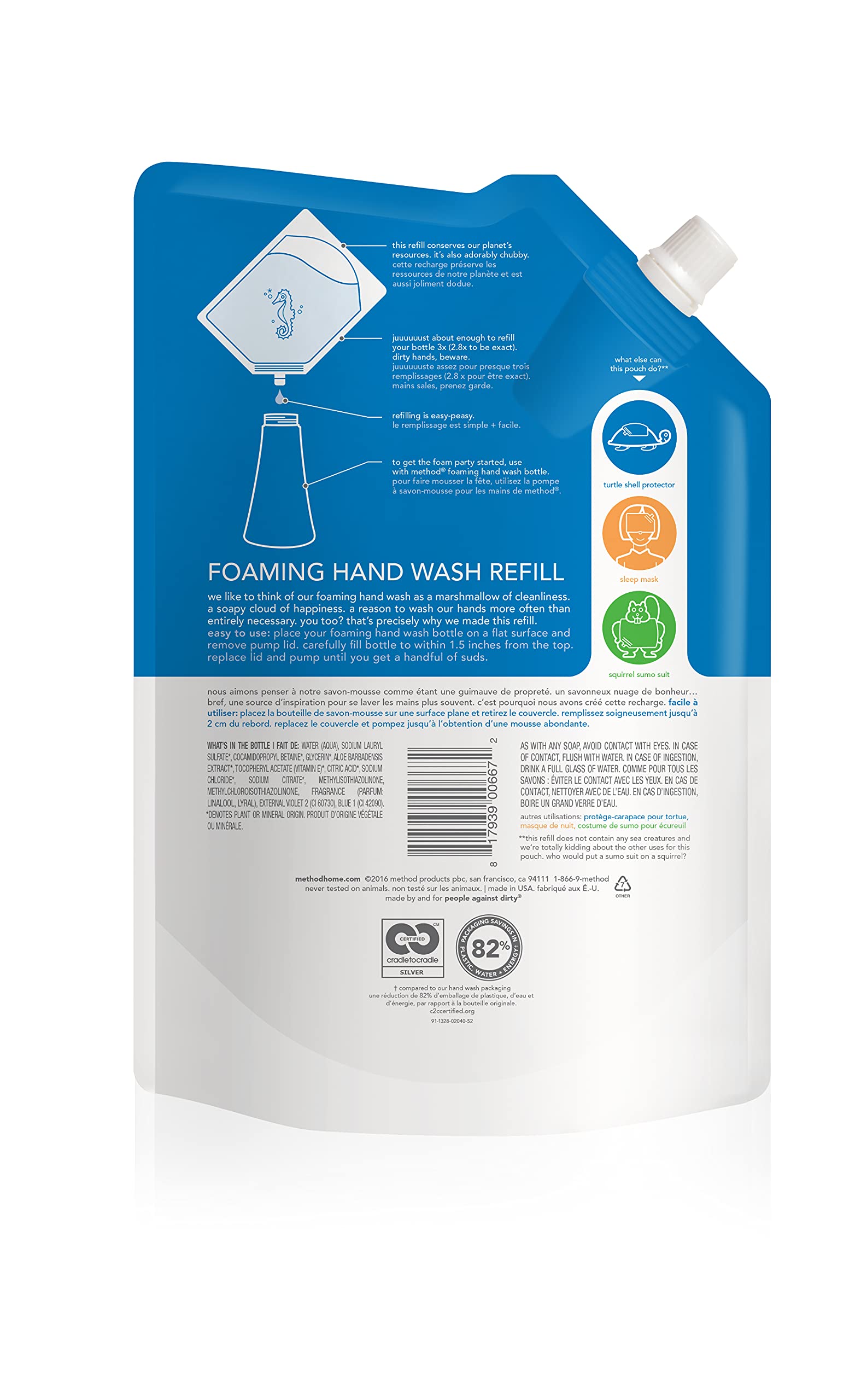 Method Sea Minerals refill detail showing fill line and packaging features.
