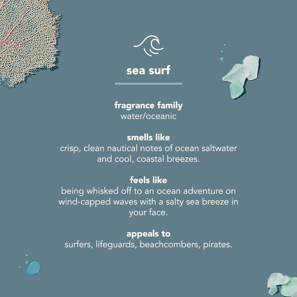 Method Sea y Surf: empaque minimalista para la rutina de cuidado facial.