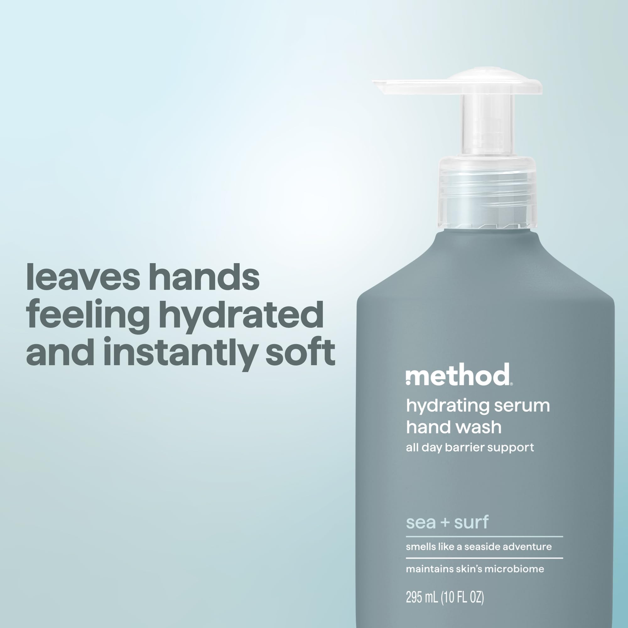 Allantoin and glycerin in Method Sea + Surf support skin comfort.