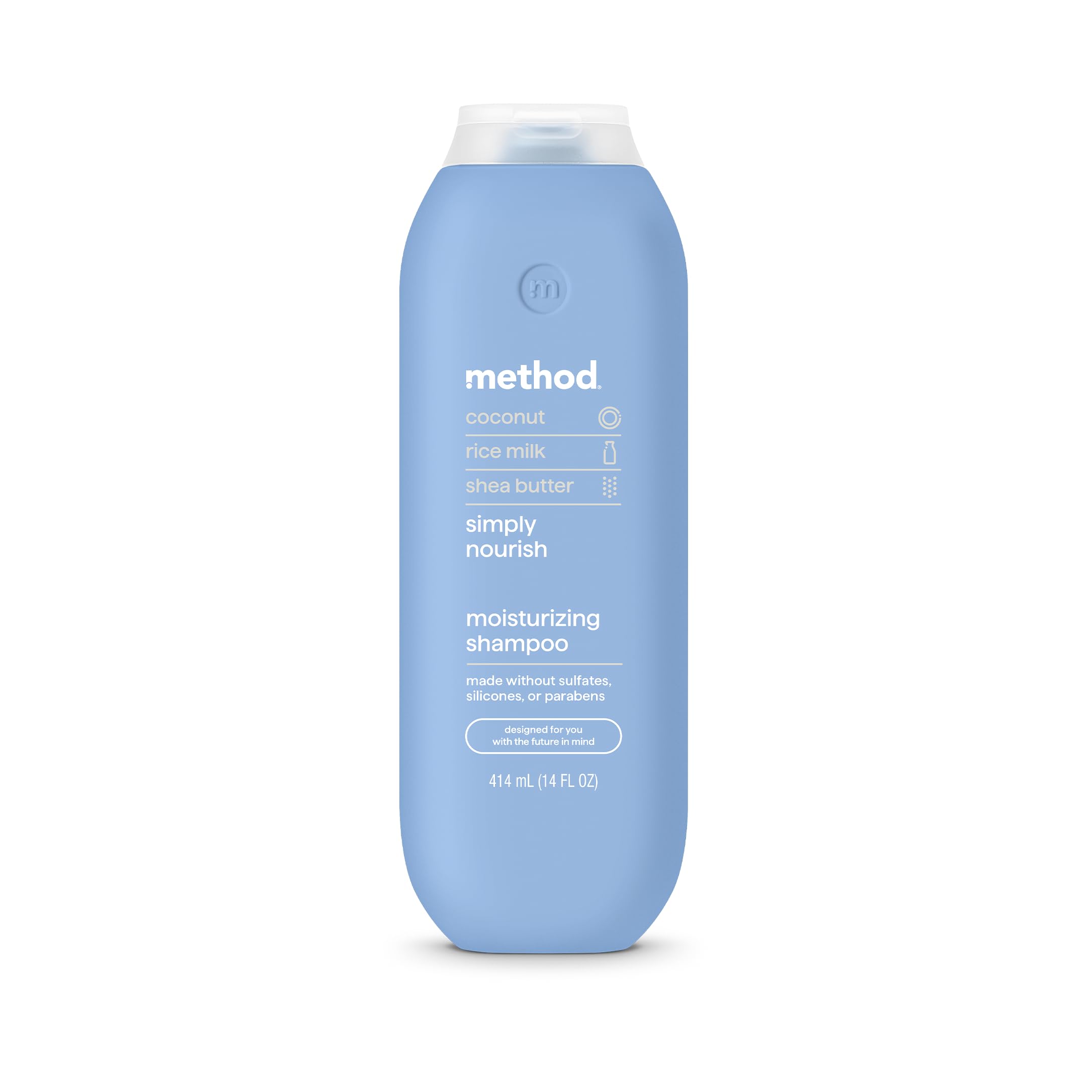 Método Simply Nourish botella-vertido: lavado cómodo y suave para cabello sensible.