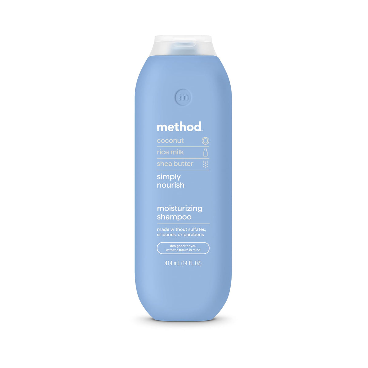 Método Simply Nourish botella-vertido: lavado cómodo y suave para cabello sensible.