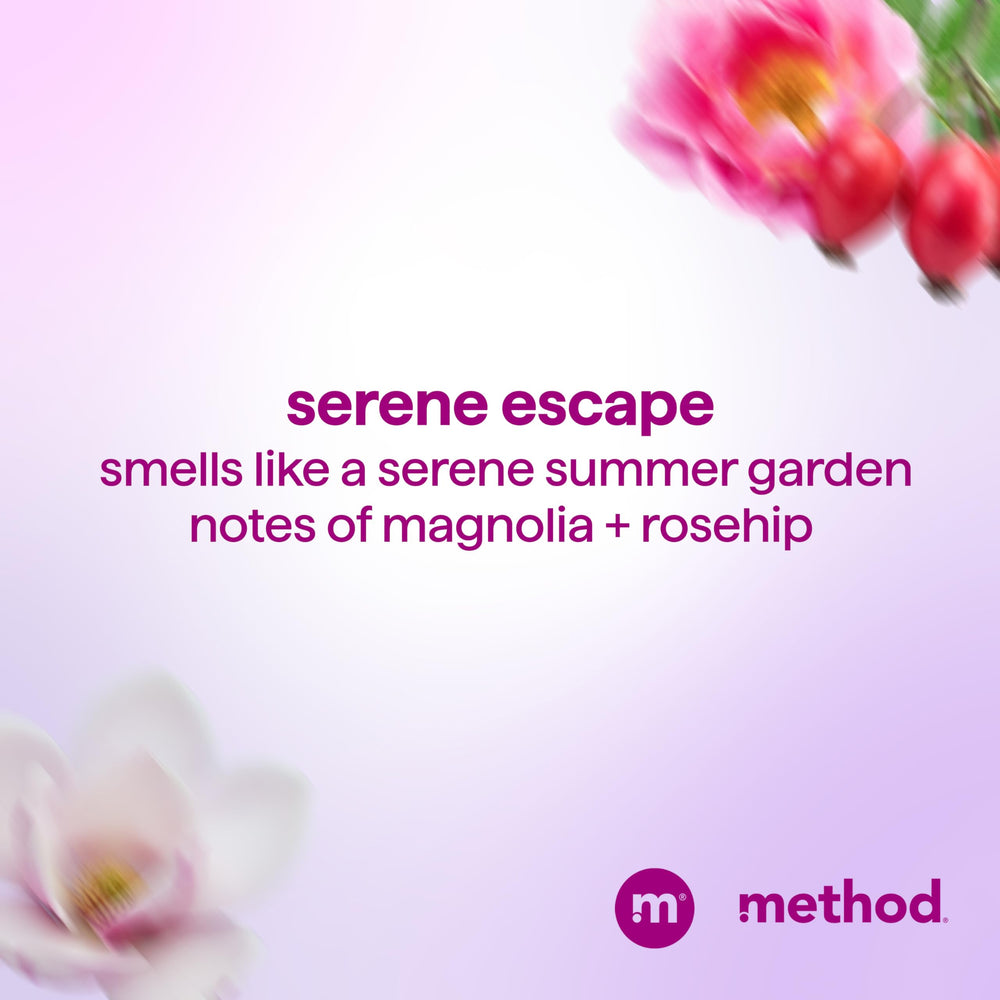 Method Smoothing Conditioner Serene Escape fragrance swirl captures summer garden scent