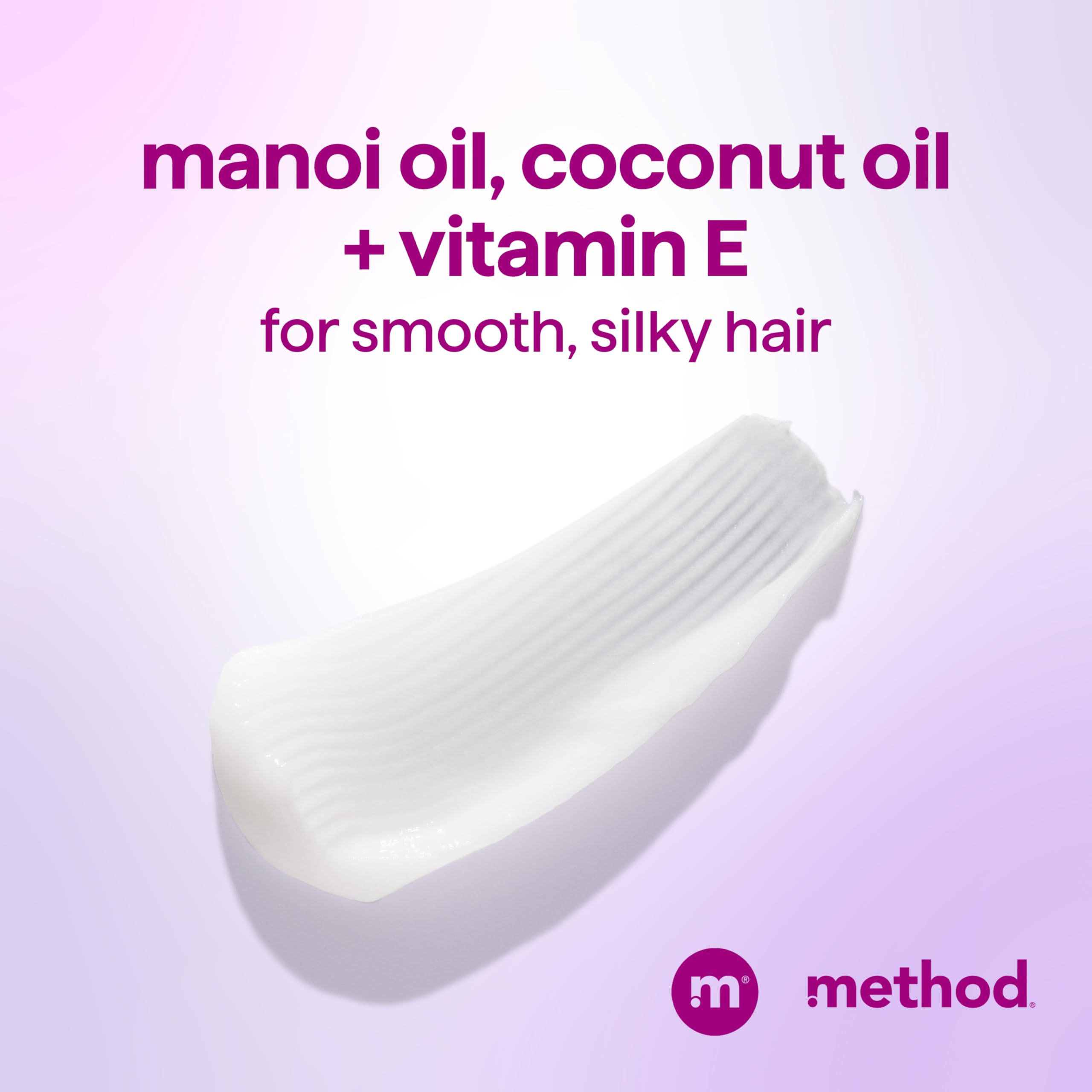 Method Smoothing Conditioner Serene Escape texture swatch demonstrates silky slip and detangling ease