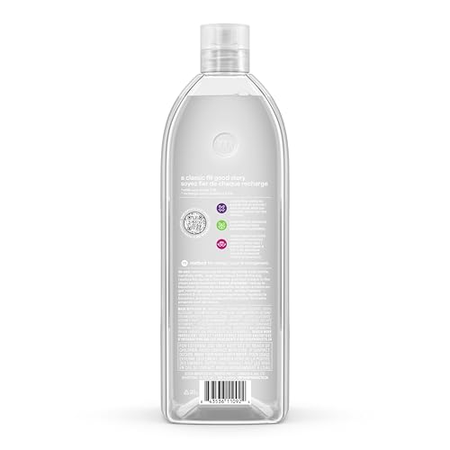 Method Sweet Water bottle on sink with foam demonstrates easy, gentle cleansing.