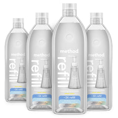 Method Sweet Water refill bottles packaging highlights eco-friendly materials and recyclability.