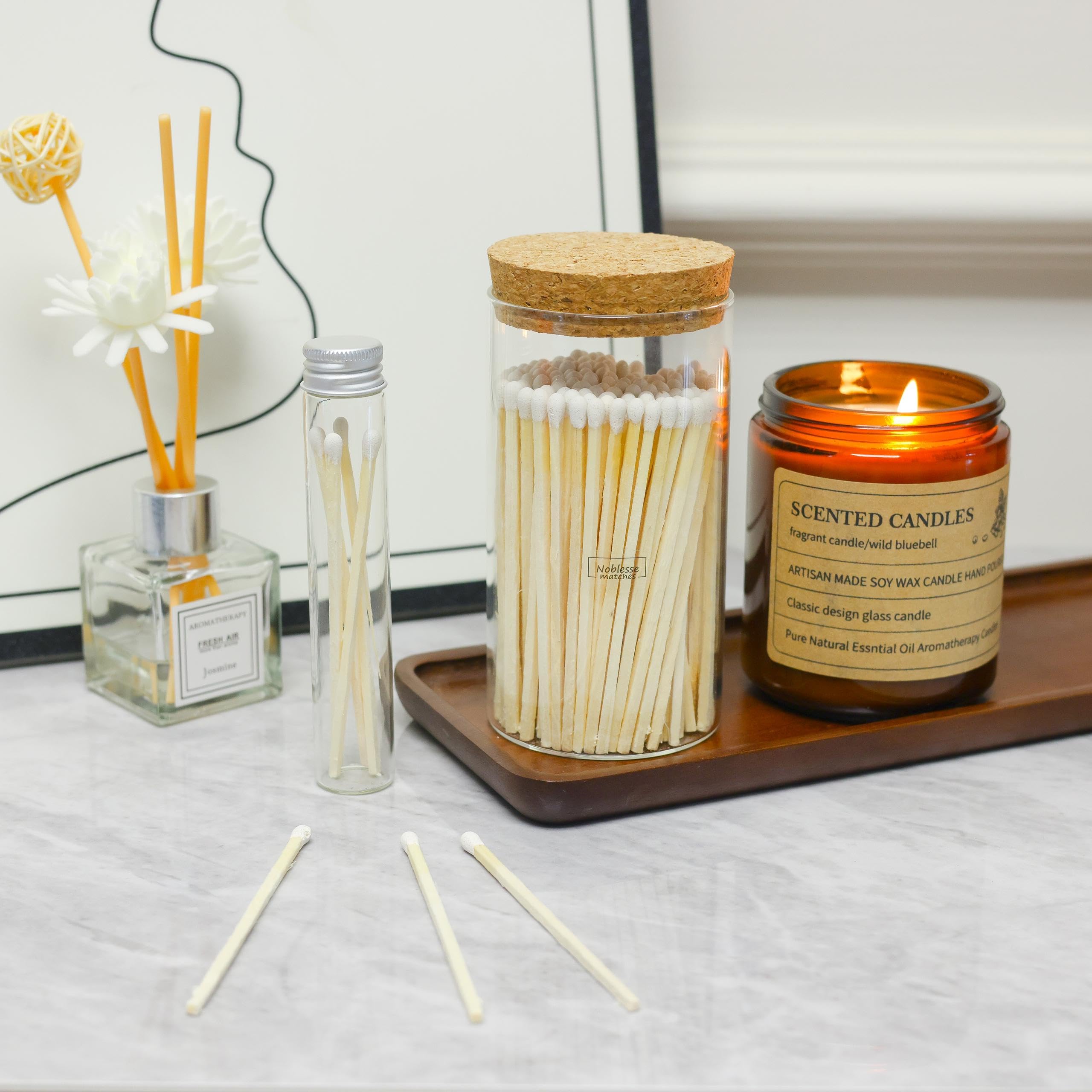 Meya Luxury oven-dried pine matches for clean burning and dust protection