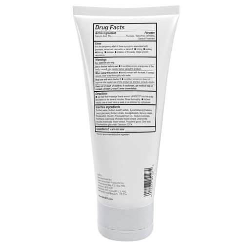MG217 acondicionador psoriasis: botella en primer plano para cabello suave y manejable.