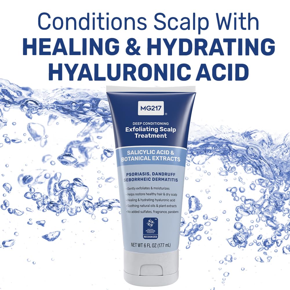 MG217 hyaluronic acid hydration close-up highlighting moisture for scalp comfort.