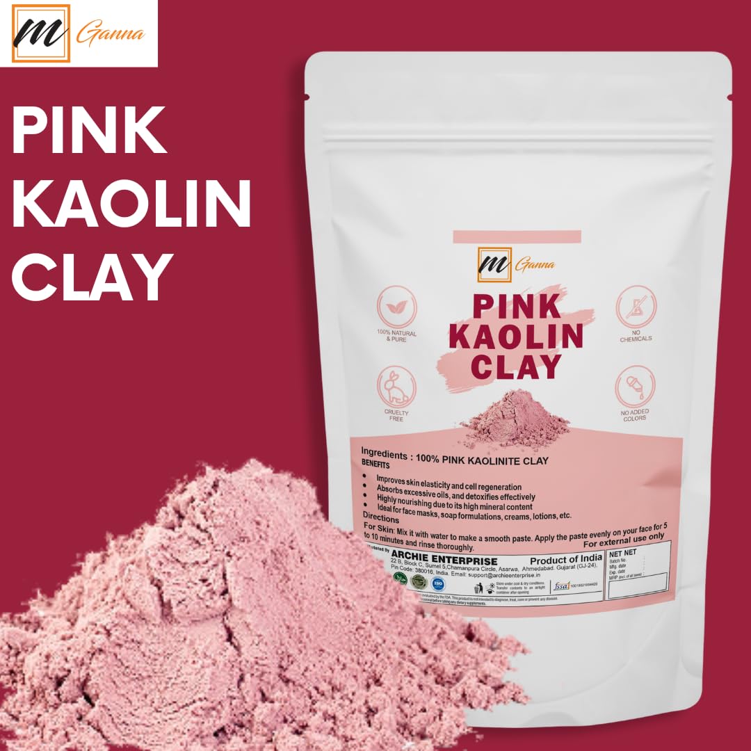 mGanna Rose Clay Powder face mask mix ready for DIY skincare.