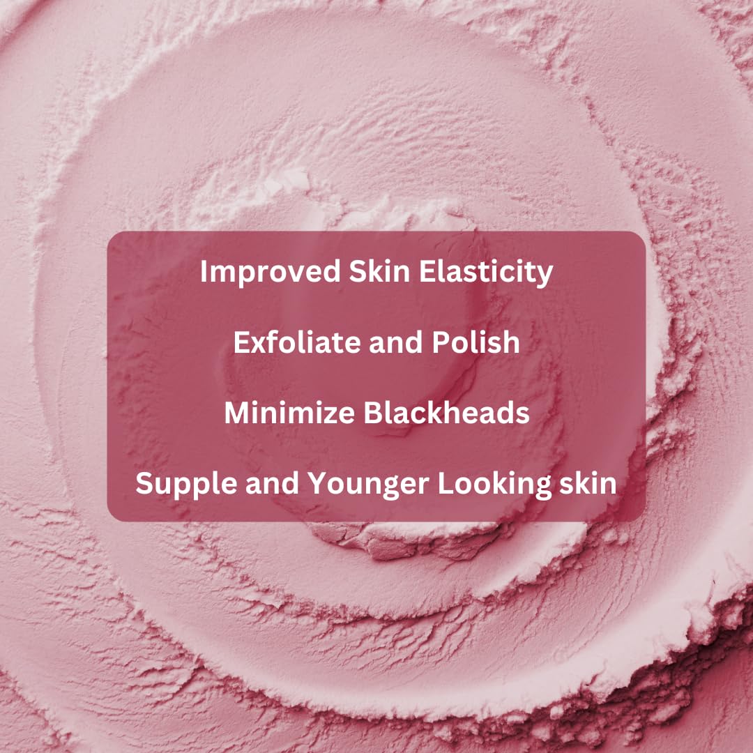 mGanna Rose Clay Powder packaging label emphasizes natural ingredients.