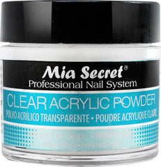 Mia Secret Clear Acrylic Powder 1oz packaging for at-home salon quality.