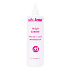 Mia Secret Cuticle Softener bottle close-up with fast-acting formula for soft cuticles.