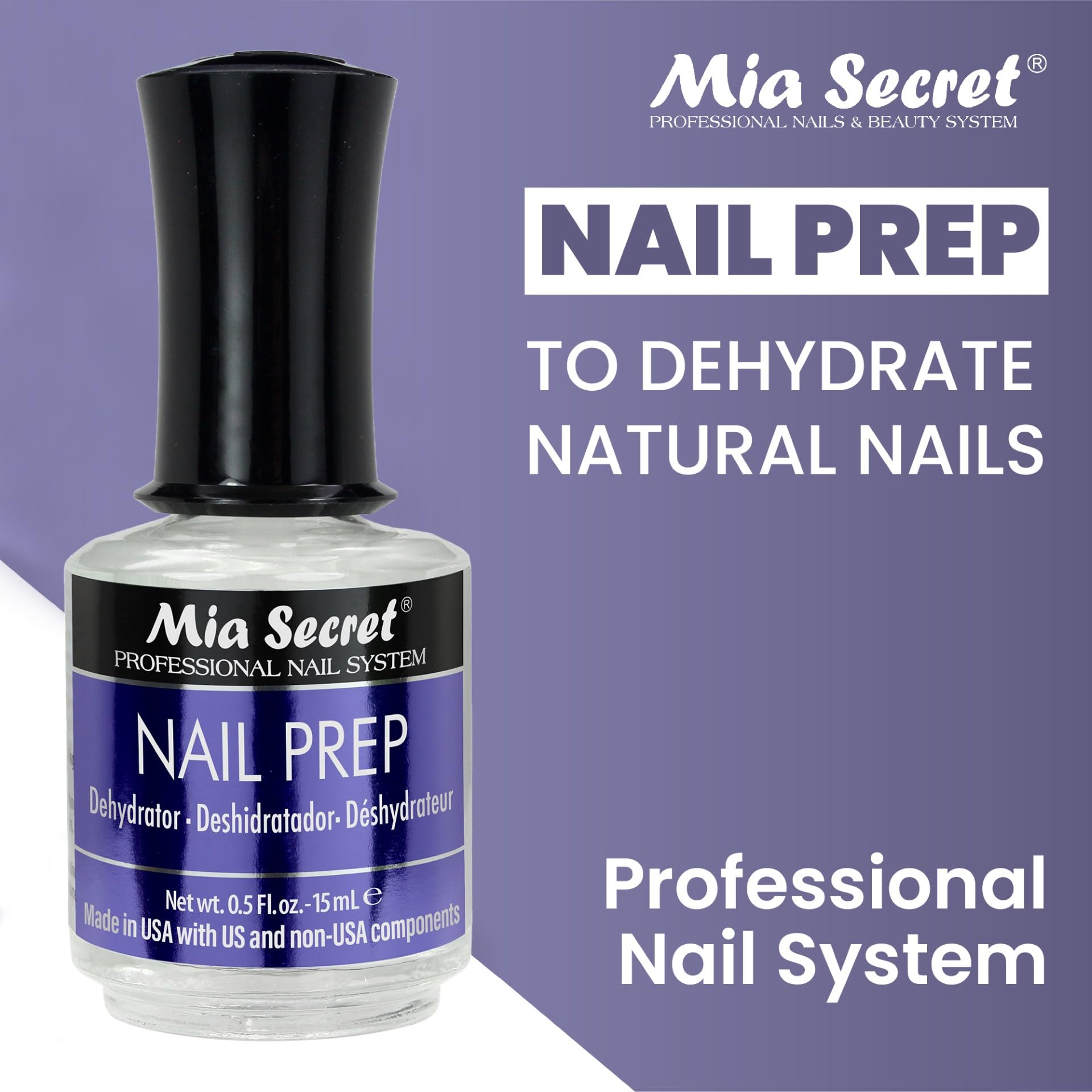 Mia Secret deshidratante seguro para cosmética, sin ácido y suave con la uña.