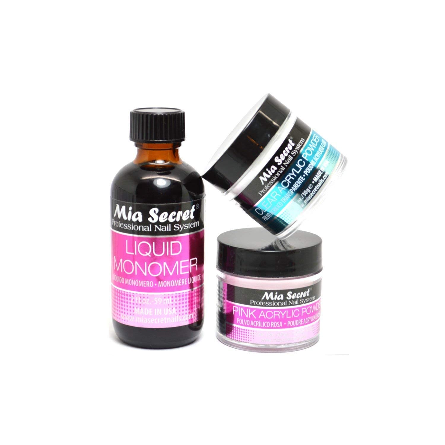 Mia Secret liquid monomer 2oz for smooth acrylic nail extensions.