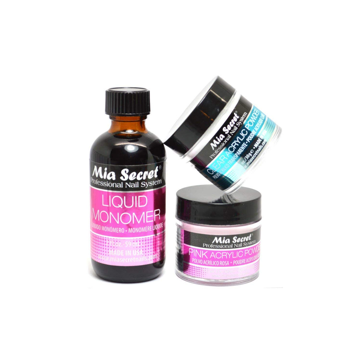 Mia Secret liquid monomer 2oz for smooth acrylic nail extensions.