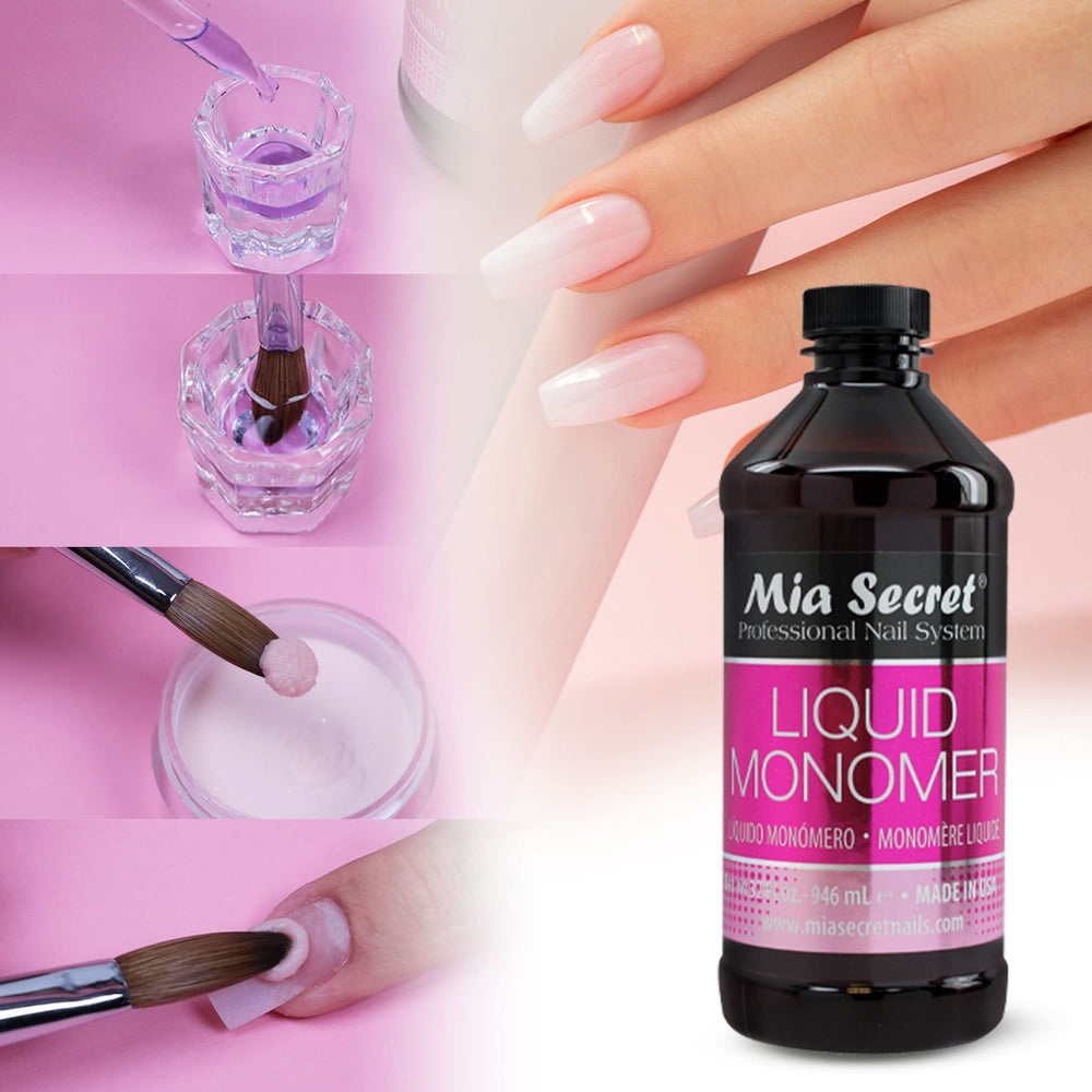 Mia Secret Liquid Monomer flexible finish shot highlights strong adhesion potential.